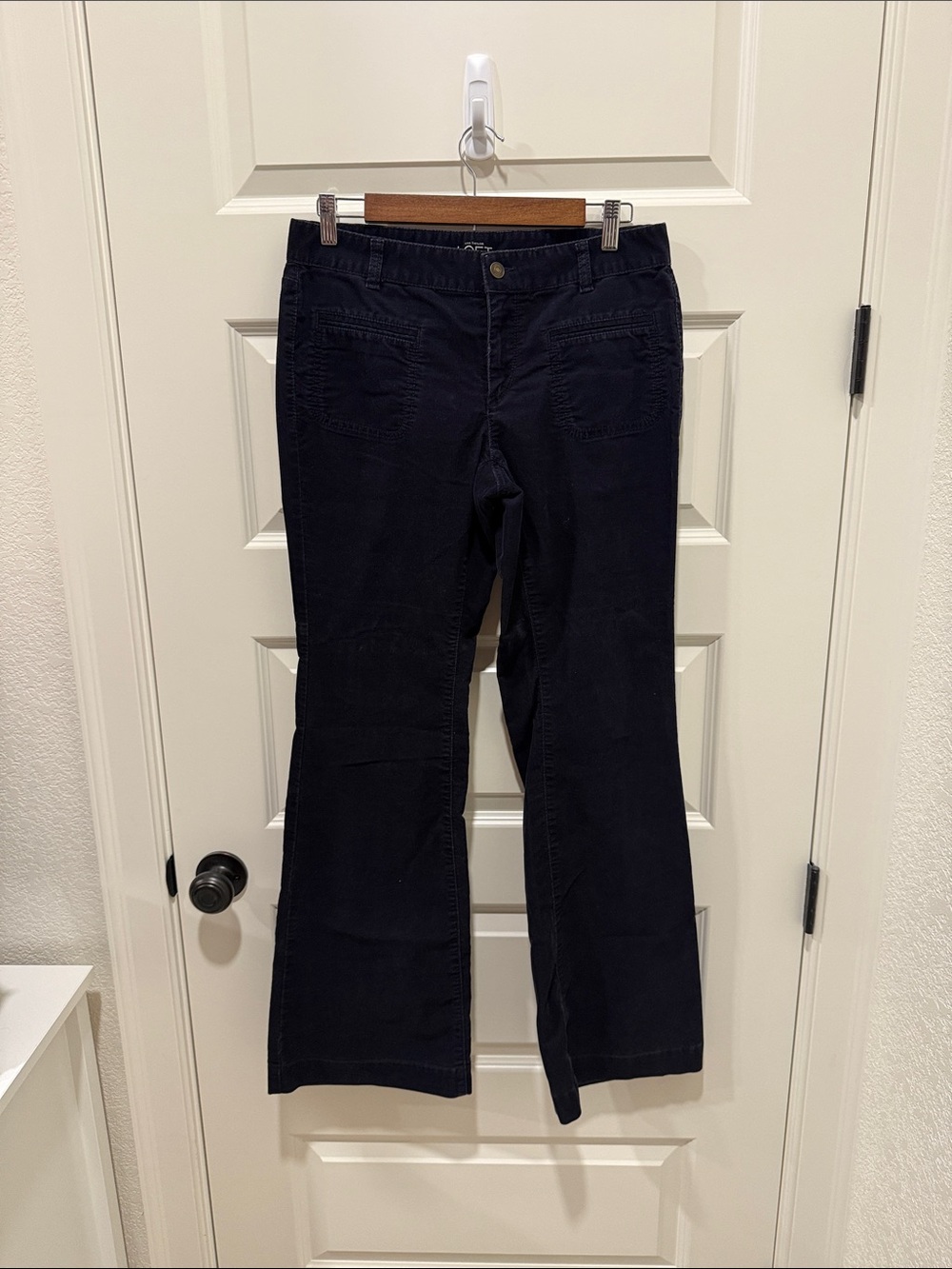 LOFT Navy Boot-Cut Corduroy Pants